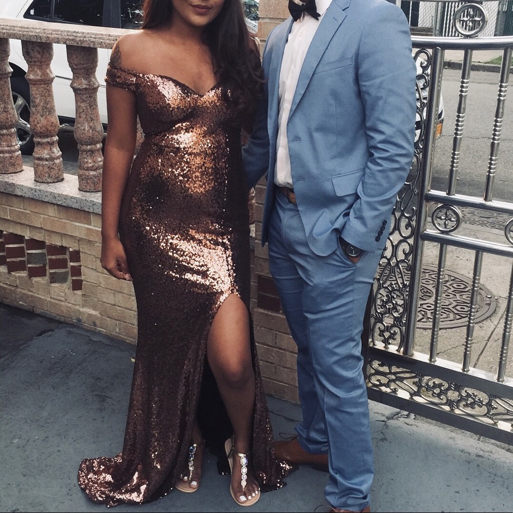 SEQUINS PROM DRESS